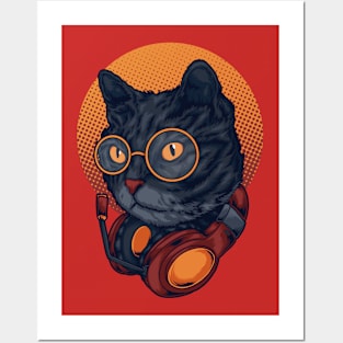 Music Cat DJ Posters and Art